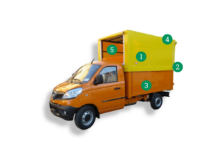 Semifurgone Con Centine Sollevabili In Alluminio 2550mm